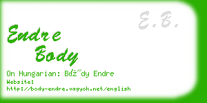 endre body business card